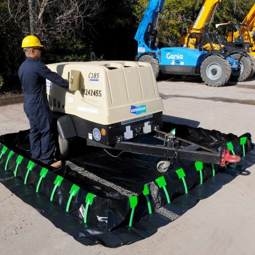 Vehicle equipment containment berms