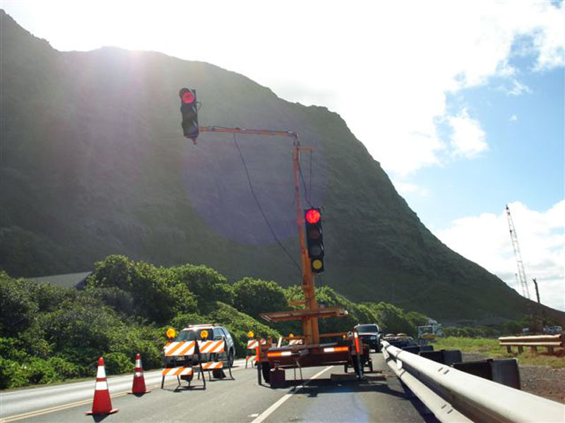 Portable traffic signal equipment used by the estimating team
